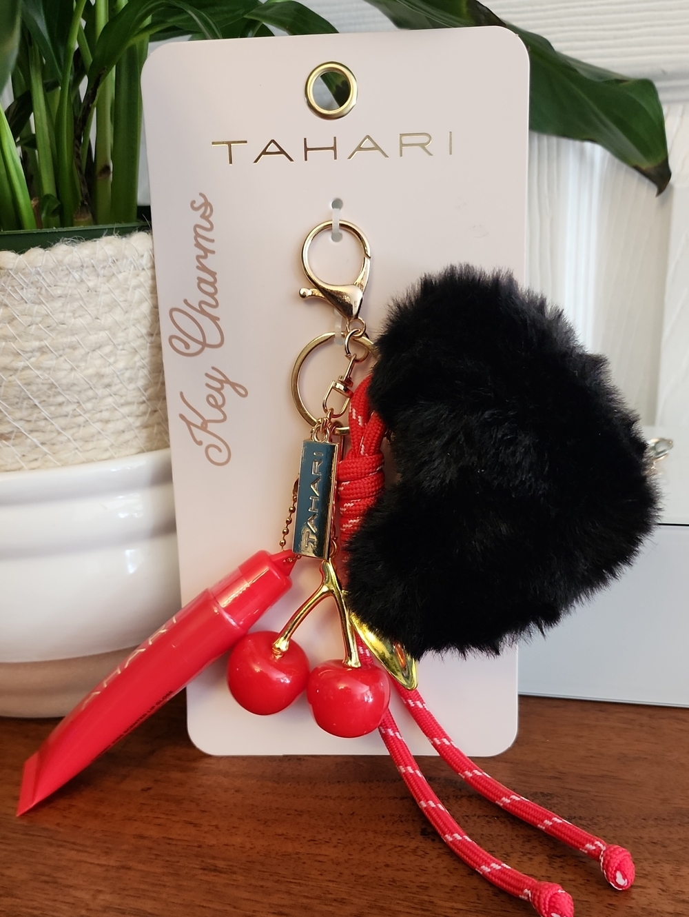 Tahari Keyring/Bag Charms/ Lip Gloss, NWT